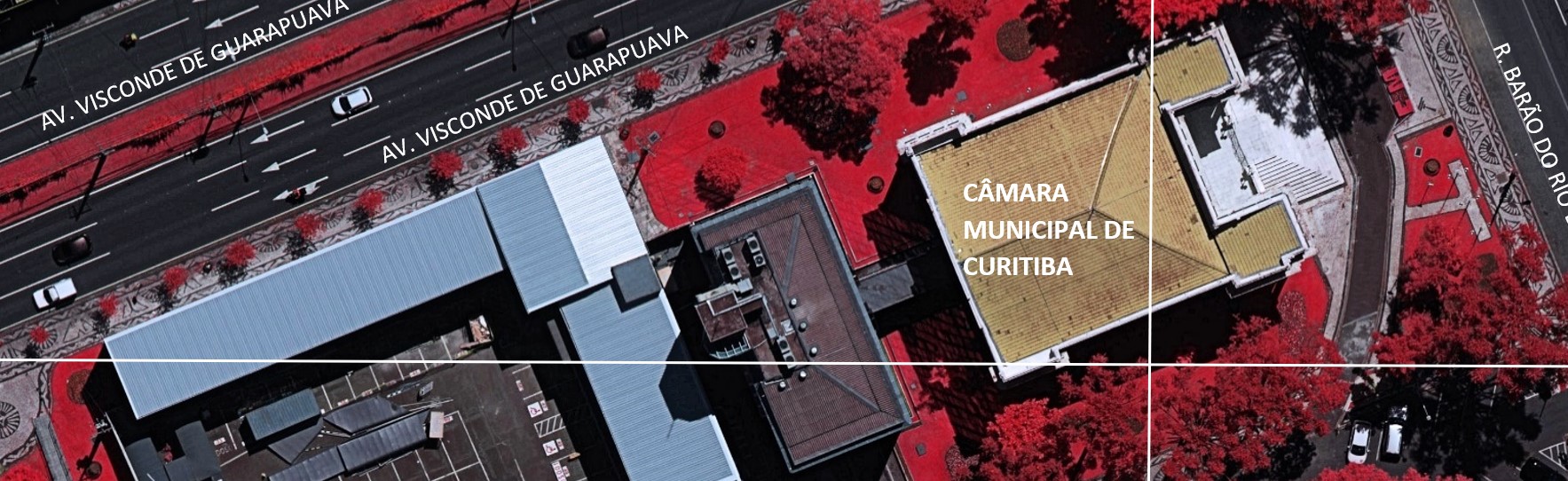 Parte de uma Semi-true Ortofotocarta de Curitiba - Imagem infravermelha obtida com sensor linear Leica ADS100 - GSD 4cm